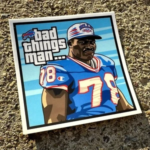 Adesivo Buffalo Bills X Grand Theft Auto Bruce Smith 3"" Bad Things Uomo Mafia - Foto 1 di 2