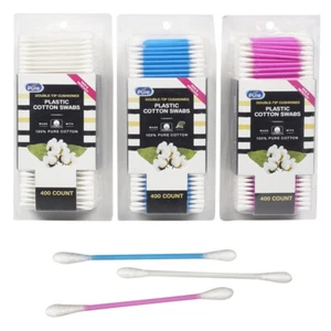 400 Ct Cotton Swabs Double Tipped Applicator Q-Tip Safety Ear Wax Makeup Remover - Picture 1 of 1