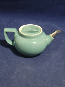 Vintage Hall Keramik grün Teekanne mit quadratischem Retro Griff USA - Bild 1 von 12