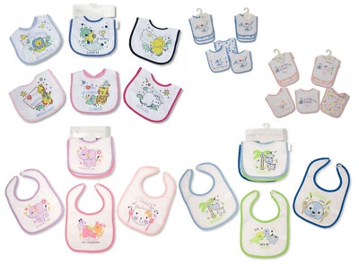 SHELDON AUSVERKAUF! 3er Baby Lätzchen Set Mädchen/Jungen verschied. Motive PEVA Rücks.