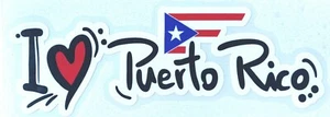 Calcomanía Pegatina Puerto Rico Bandera I LOVE PUERTO RICO Fácil de Pegar - Imagen 1 de 2
