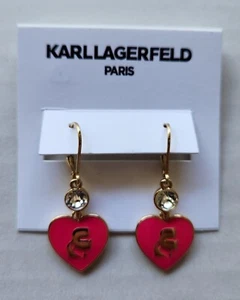 Joyería - Pendiente Karl Lagerfeld Signature Corazón - Latón Chapado Oro - Imagen 1 de 8