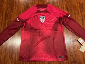 2022 Mens Nike United States Long Sleeve Red Soccer Jersey Large L USMNT US USA - Picture 1 of 9