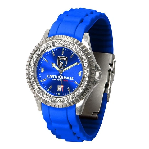 Ladies San Jose Earthquakes Watch Silcone Band Crystal Bezel Cover