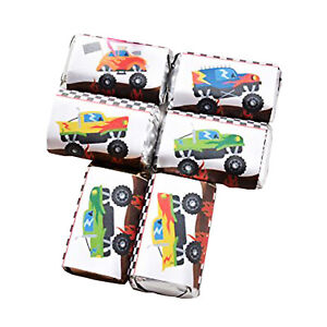 54 Monster Truck Candy Labels for Birthday Baby Shower Party Favor Decor