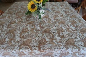 Mantel boho de algodón India con estampado de cachemira Sageberry Creek 108" x 55" - Imagen 1 de 7