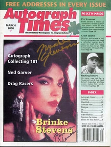 AUTOGRAPH TIMES MAGAZINE MARCH 2000 SIGNED BY BRINKE STEVENS COVER AND FEATURE - Picture 1 of 6