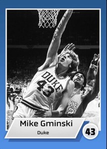 Custom Novelty Card Mike Gminski Duke Blue Devils (Blank Back)