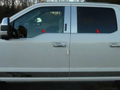 Juego de molduras de umbral de ventana de acero inoxidable QAA 2017-2022 para Ford F-250 F-350 Super Duty Foto 1 de 4