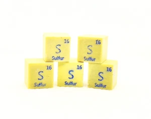 Sulphur Cube, Sulfur Element Sample, Sulfur 10mm Cube 99.95% Pure - Picture 1 of 2