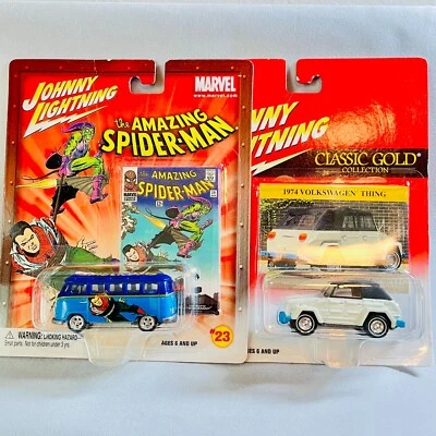 Johnny Lightning Lote de 2: INCREÍBLE SPIDER-MAN VW Samba Bus y VW Thing con RR Foto 1 de 4
