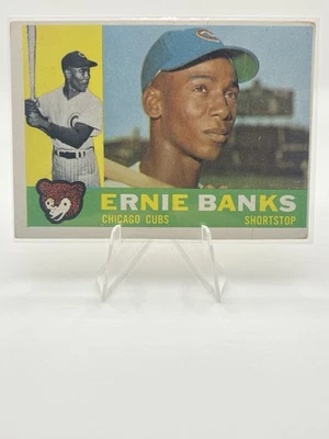 Ernie Banks Sr. Tarjeta Topps Cub” 1960 #10 Cubs - Original Vintage Foto 1 de 4