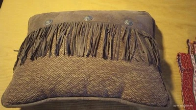 HiEnd Accents Rio Grande Pillow Southwest Western Suede Fringe Pillow - Image 1 of 3