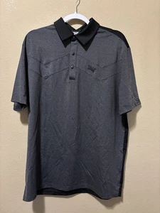 PXG Polo Gold Shirt Performance Snap Gray Black Parsons Extreme Golf - Picture 1 of 6