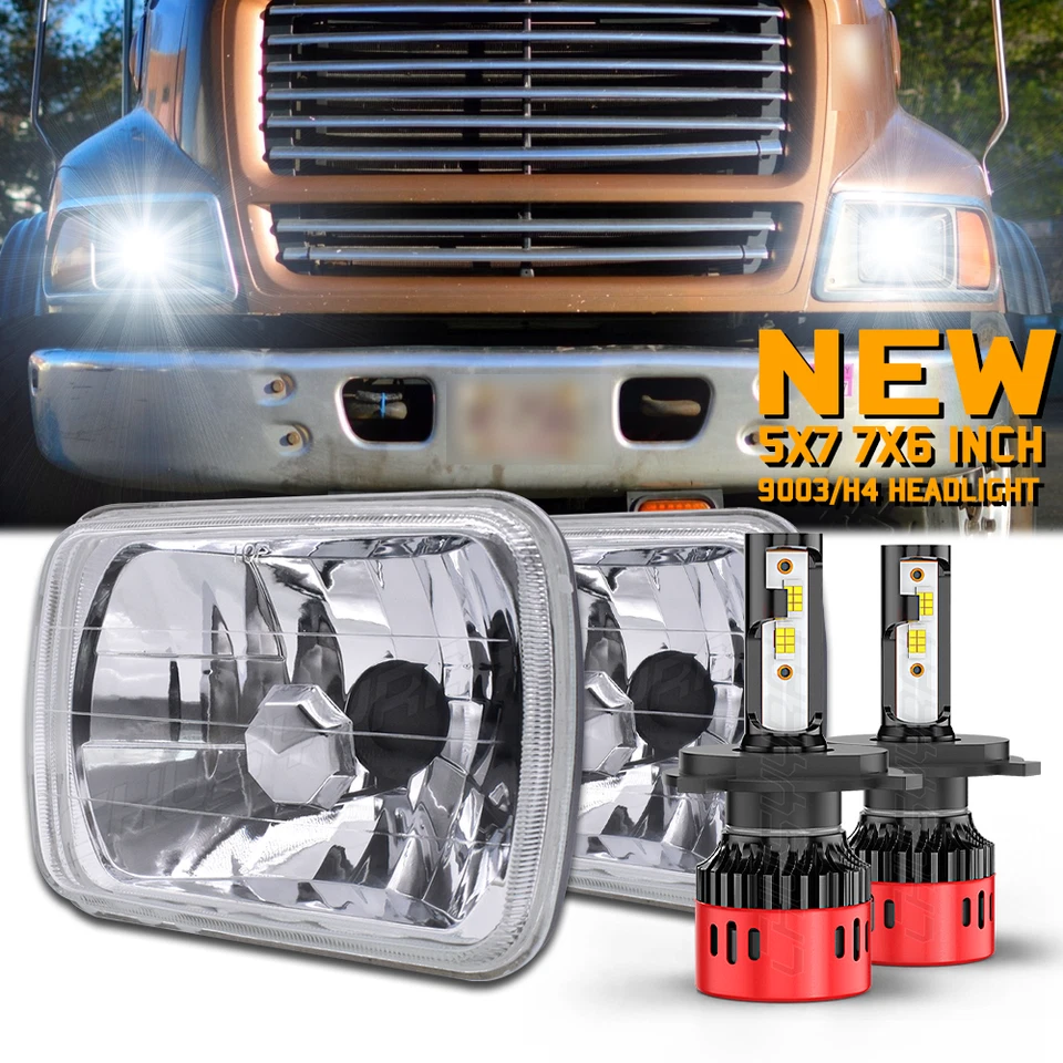 Par de faros proyectores LED 7x6" haz DRL alto/bajo para camioneta Ford Sterling LT9513 Foto 1 de 4