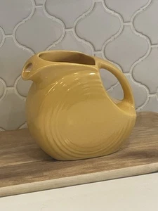 Beautiful Vintage Fiestaware Mini Disk Pitcher Creamer 6" Yellow Marigold - Picture 1 of 8