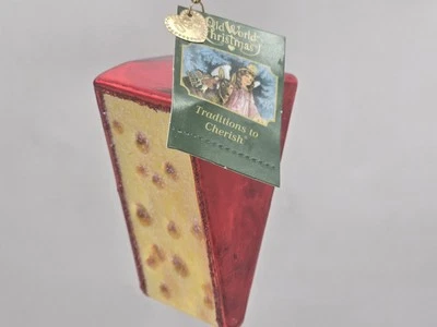 Adorno de vidrio soplado de Navidad del Viejo Mundo, cuña de queso Foto 1 de 4