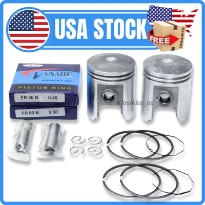 Se adapta a Suzuki GT185 GT-185 GT 185 pistón y anillos de gran tamaño 0,50 stock antiguo Foto 1 de 4