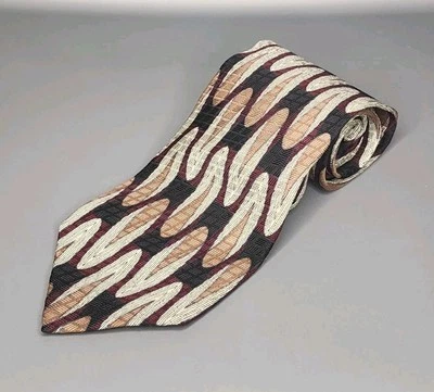 Corbata de seda Ferrell Reed multicolor geométrica para hombre 56,5" x 3,75" Foto 1 de 4