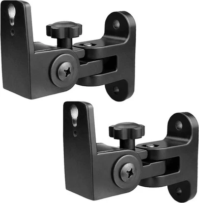 Universal Wall Mount for Speakers 2 Pack Up to 30lbs 120° Tilt 180° Swivel Black - Image 1 of 4