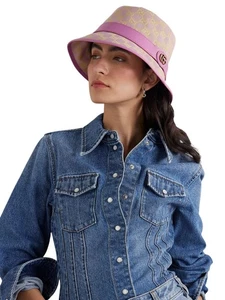 Authentic Gucci Pink GG Supreme Canvas Leather Bucket Hat 748476 New $640 - Picture 1 of 3