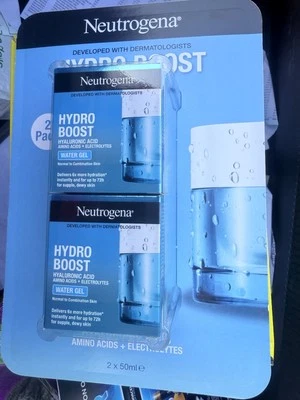 Neutrogena Hydro Boost Water Gel Moisturiser Dry Skin Hyaluronic Acid pack of 2  - Image 1 of 4