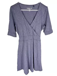 Toad & Co. Dress Womens M Wrap Short Sleeve Blue Back Tie Casual Vacation - Picture 1 of 4
