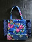 Matilda Jane Sweet Sunshine Blue Floral Lined Terry Cloth Beach Tote Bag