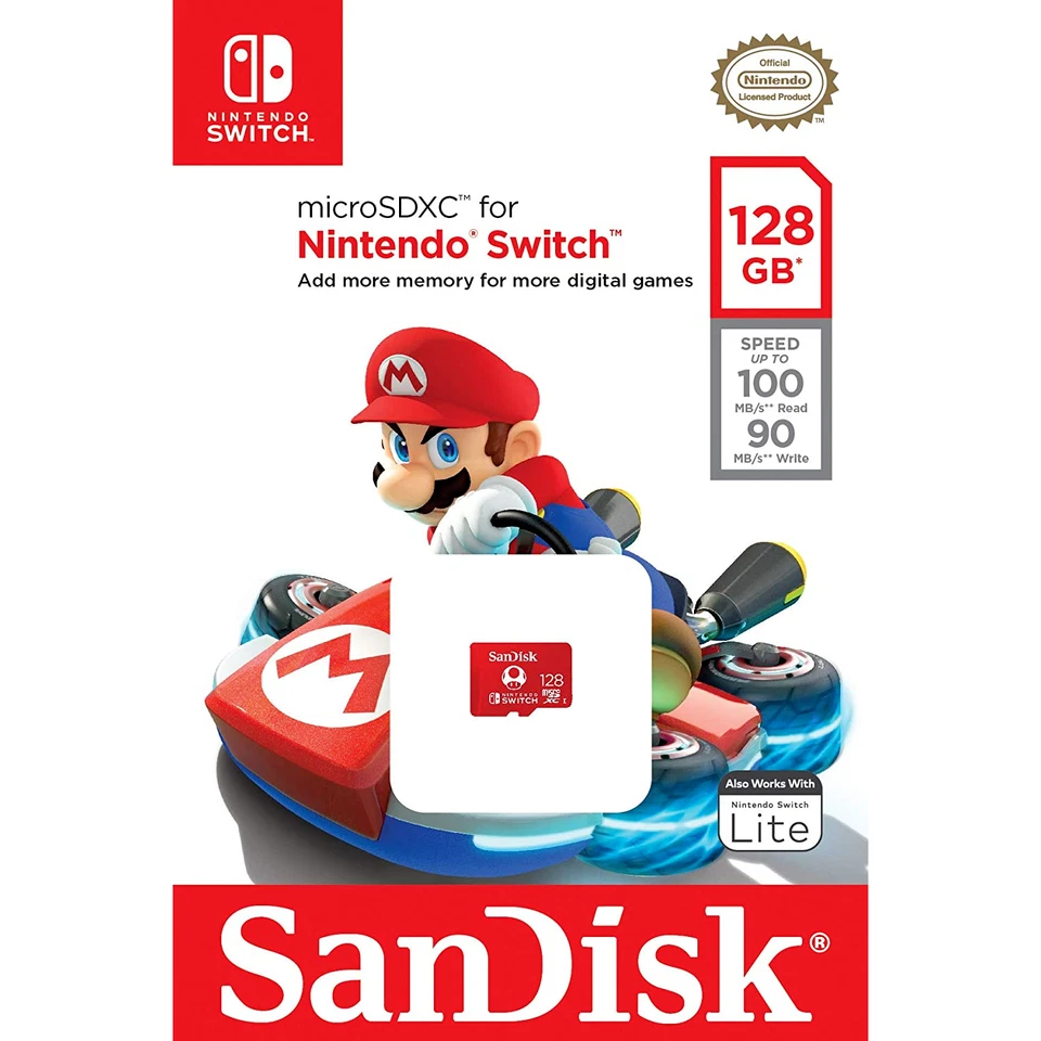 SanDisk Class 3 Nintendo Switch Micro SD 128GB Memory Card - (SDSQXAO-128G-GN3ZN)