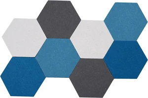 8Pcs Hexagon Felt Cork Board Tiles Self Adhesive Bulletin Board, Pin Board for W - Picture 1 of 5