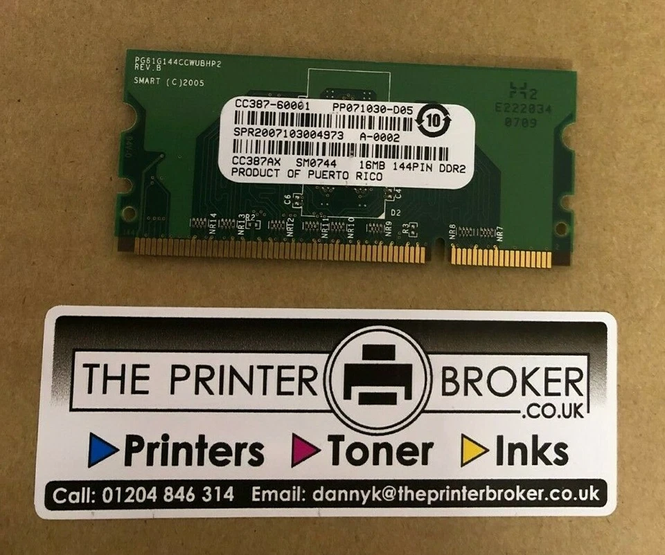 HP LaserJet P3005 Series 16MB 144 Pin DDR2 CC387-60001 CC387AX - Image 1 of 1