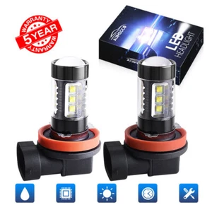 LED Fog Light Bulbs H8 H16 H11 Fog Light Bulb White 6500K High Power DRL Lamps - Picture 1 of 16