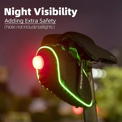 ROCKBROS Bike Seat Bag Saddle Bag Bicycle with LED Light 3D Shell Storage Bag - Image 1 of 4