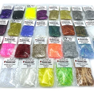 HARELINE RIPPLE ICE FIBER - Fly Tying Material Baitfish Flash - 29 Colors NEW! - Picture 1 of 31