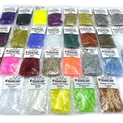 HARELINE RIPPLE ICE FIBER - Material para amarrar moscas isca peixe flash - 29 cores NOVO! - Imagem 1 de 2