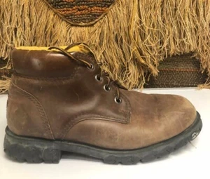 Botas al tobillo con cordones de cuero marrón para hombre talla 43/10 - Imagen 1 de 9