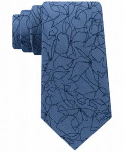 New Calvin Klein Blue Men's One Size Sketch Botanic Silk Neck Tie RTL $65 ? - Picture 1 of 1