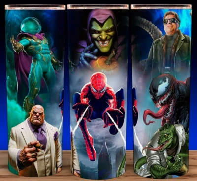 Spiderman with Venom - Kingpin - Dr Octupus - Green Goblin  Cup Mug Tumbler 20oz - Image 1 of 3