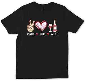 Peace Love Wine Shirt For Men Women Funny Wine Drink Gift  T-shirt