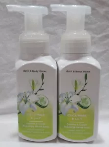 Bath & Body Works Foaming Hand Soap Lot Set of 2 GENTLE & CLEAN CUCUMBER & LILY - Picture 1 of 4