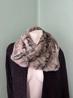 Bufanda/calentador de cuello Mobius de piel sintética Chico's piel rubia ¡cálido y elegante! OSFA Foto 1 de 3