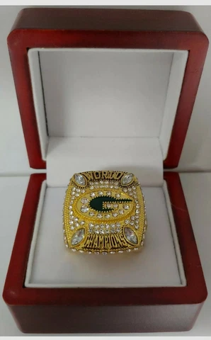 Aaron Rodgers - 2010 Green Bay Packers Super Bowl Gold Color Ring W Display Box Cover