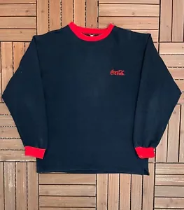 Coca-Cola Embroidered Vintage Black Crewneck Sweater Size XL - Bild 1 von 8