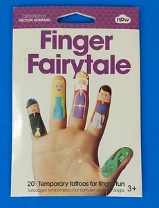 NPW Finger Fairytale 20 Temporary Tattoos for Finger Fun Kids 3+ - Imagen 1 de 2