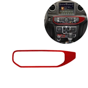 Red Carbon Fiber Climate Console Frame Interior Trim For Jeep Wrangler Gladiator - Picture 1 of 7