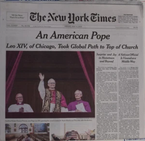 Papa León XIV Primer Papa Americano The New York Times 5/9/2025 👍 - Imagen 1 de 2