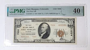 1929 $10 THE FIRST NATIONAL BANK OF FORT MORGAN, CO, TY2 PMG 40 EPQ SN#A002359 - Picture 1 of 2