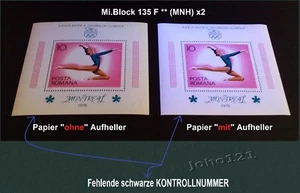 Rumänien 1976 Mi.Block 135 F x2 ** Montreal,Abart,Error,OHNE Kontrollnummer,RAR - Picture 1 of 1