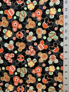 Mickey Cookie Christmas Custom Fabric Fat Quarter 18x28” Cotton Spandex - Picture 1 of 1