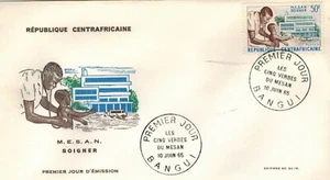 1965-Fdc Enveloppe 1° jour/Mesan"Soigner-Rép.Centrafricaine-50F-Bangui-Yv.52 - Imagen 1 de 1